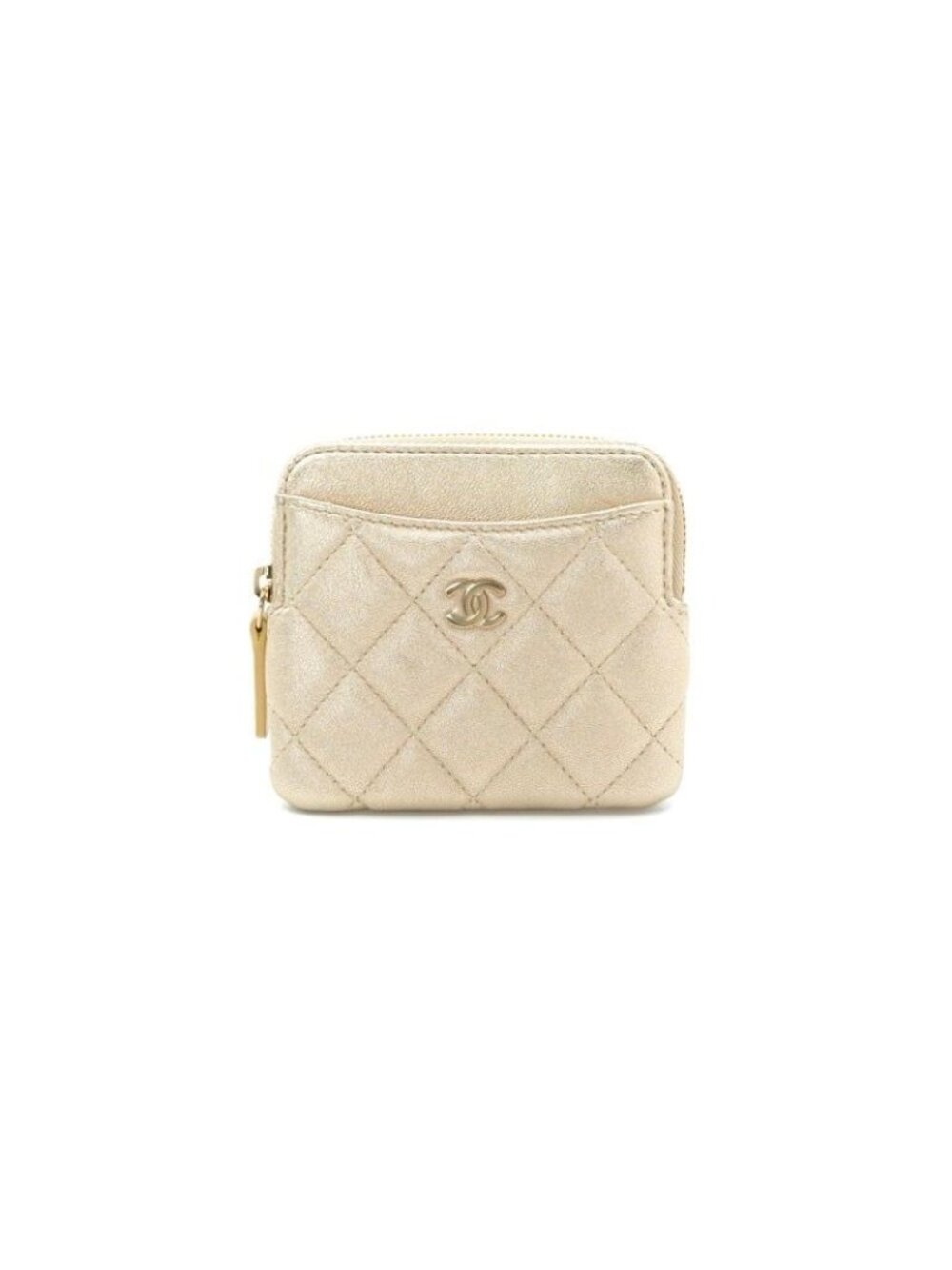 Chanel Wallet Coin Purse Gold CC Logo Quilted Classic Zip Card Case